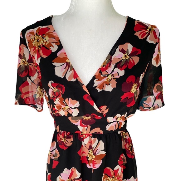 Madewell Floral Tulip Sleeve Faux Wrap Mini Dress in French Rose - 4 - Picture 6 of 16